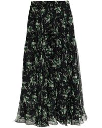 Dolce & Gabbana - Silk Skirt With Floral Motif - Lyst