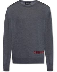 DSquared² - Sweater With Logo And Velvet Finish - Lyst