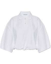 T By Alexander Wang - Short Polo Shirt With Embroidered Logo - Lyst