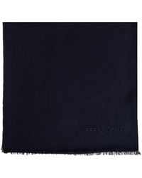 Ferragamo - Cashmere Scarf With Embroidered Logo - Lyst