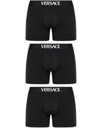 Versace - Three-Pack Of Boxers With Logo - Lyst