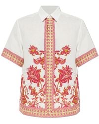 Etro - Linen Short-Sleeve Shirt - Lyst