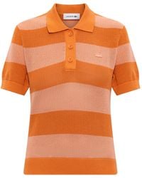 Lacoste - Striped Pattern Polo - Lyst
