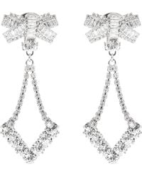 Alessandra Rich - Clip-On Earrings With Crystals - Lyst
