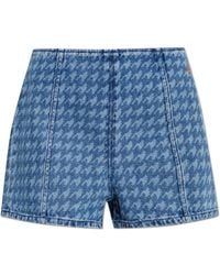 Perfect Moment - Denim Shorts With Houndstooth Pattern - Lyst