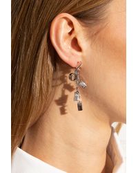 Loewe - Silver Earrings With Logo, - Lyst
