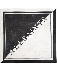 AllSaints - Silk Scarf 'Script' - Lyst