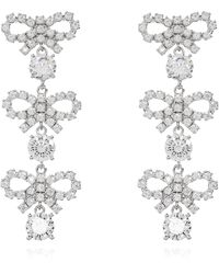 Self-Portrait - Earrings With Shimmering Crystals - Lyst