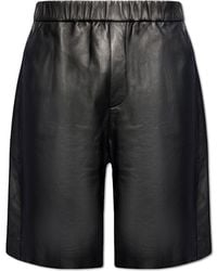 Ami Paris - Leather Bermuda Shorts, - Lyst