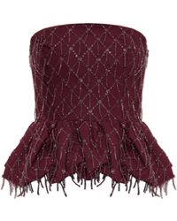 ROTATE BIRGER CHRISTENSEN - Top With Shimmering Fringes - Lyst