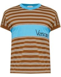Versace - T-Shirt With A Striped Pattern - Lyst