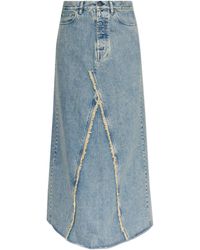 Maison Margiela - Denim Skirt With Raw Hem - Lyst