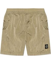 Stone Island - Shorts With Logo Patch - Lyst