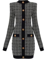 Balmain - Tweed Dress With Lurex Thread - Lyst