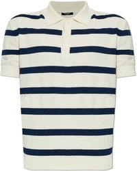 Balmain - Striped Pattern Polo - Lyst
