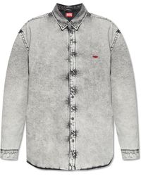 DIESEL - Marbled Denim Button-Down Shirt - Lyst
