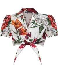 Dolce & Gabbana - Top With Floral Motif - Lyst