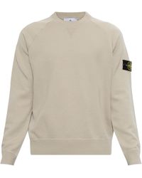 Stone Island - Wool Sweater With Patch On Sleeve - Lyst