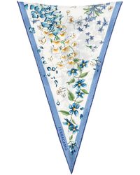Ferragamo - Asymmetrical Scarf With Floral Motif - Lyst