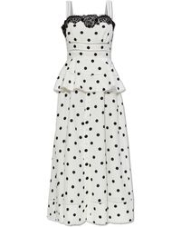 Self-Portrait - Spaghetti Strap Dress With Peplum - Lyst