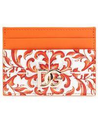 Dolce & Gabbana - Leather Card Holder With "Majolica" Print - Lyst