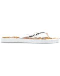 Versace Jeans Couture - Rubber Flip-Flops With Logo - Lyst