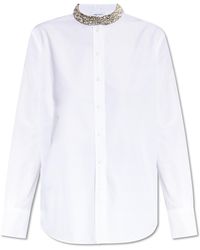 McQueen - Shirt With Shimmering Crystals - Lyst