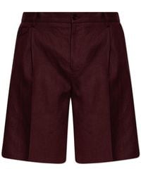 Dolce & Gabbana - Linen Pleated Shorts - Lyst