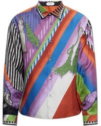 Versace - Silk Shirt With "Formula 6" Print - Lyst