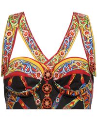 Dolce & Gabbana - Short Top With "Carretto" Print - Lyst