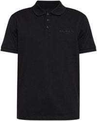 Balmain - Cotton Polo Shirt With Embroidered Logo - Lyst