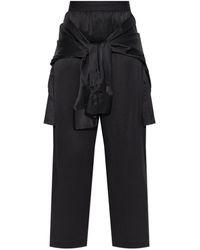T By Alexander Wang - Silk Trousers With A Back Pleat - Lyst
