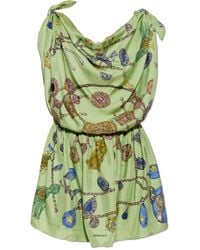 Versace - Silk Dress With 'Broken Jewels' Print - Lyst