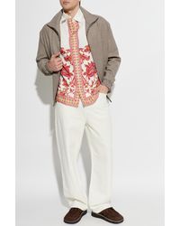Etro - Linen Short-Sleeve Shirt - Lyst