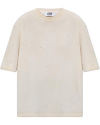 Golden Goose - T-Shirt With Shimmering Appliqués - Lyst