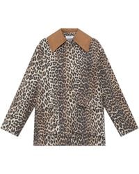 Ganni - Jacket With Animal Print - Lyst