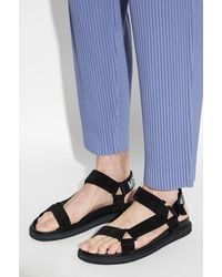 Moschino - Suede Sandals With Logo - Lyst