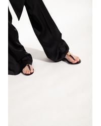 Saint Laurent - Cassandra Patent Leather Slingback Thong Sandals - Lyst
