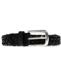 DIESEL - Braided Leather Belt Logo B-Flag' - Lyst