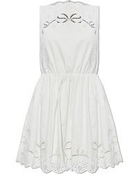 Self-Portrait - Sleeveless Openwork Dress - Lyst