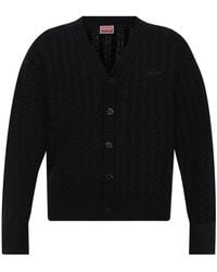 KENZO - Cardigan With A Decorative Knit - Lyst