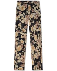 Saint Laurent - Trousers With Floral Print - Lyst