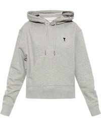 Ami Paris - Cotton Sweatshirt With Embroidered Logo - Lyst