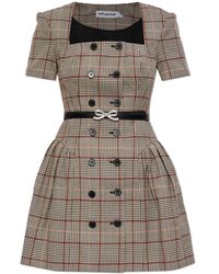 Self-Portrait - Dress With A Check Pattern - Lyst