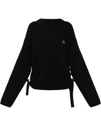 Ganni - Sweater With Side Drawstrings - Lyst