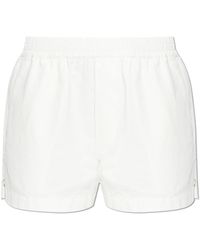 DSquared² - Linen Shorts With Embroidered Logo - Lyst