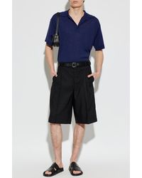 Ami Paris - Wool Polo Shirt With An Asymmetric Cut - Lyst