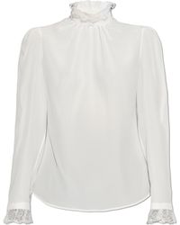McQueen - Top With Lace Inserts - Lyst