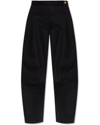 Versace - Cotton Trousers With Seam Detail On The Legs - Lyst