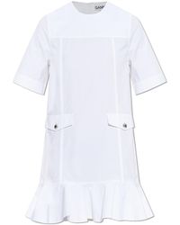 Ganni - Dress With A Ruffle - Lyst